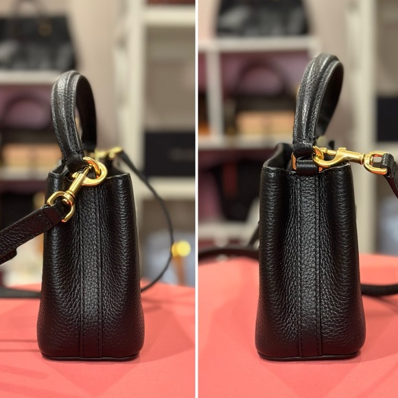 Tory Burch Britten Black Pebbled Leather Micro Satchel Bag - Picture 6 of 13